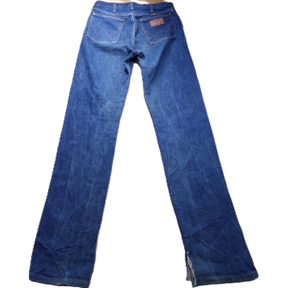 VTG Wrangler 13MWZ Men Cowboy Cut Jeans Blue Rigid Denim 30x38 Workwear USA Made
